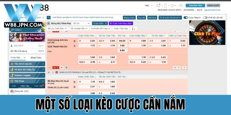 Kèo Handicap W88